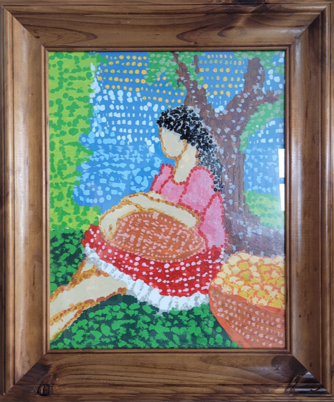 Barrio lass with a basket