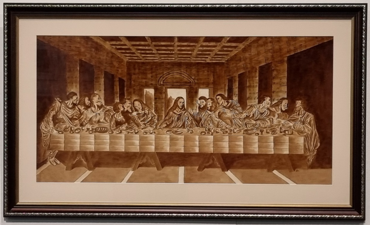 Echoes of a Master’s Touch (Coffee interpretation of Leonardo da Vinci’s “Last Supper”)