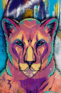 Lioness graffiti artwork