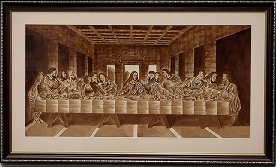 Echoes of a Master’s Touch (Coffee interpretation of Leonardo da Vinci’s “Last Supper”)