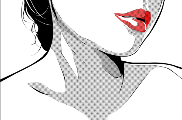 Red lipstick artwork 