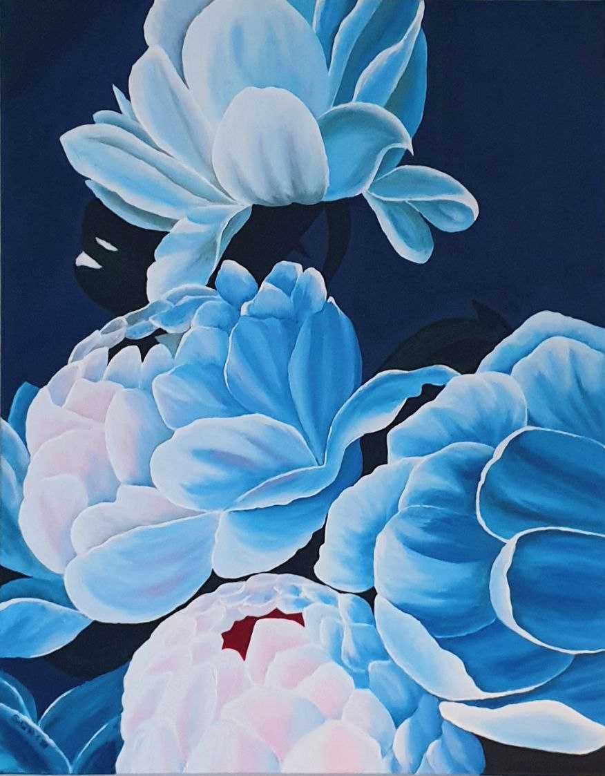 bluish peony