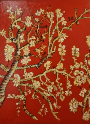 Red and white cherry blossoms