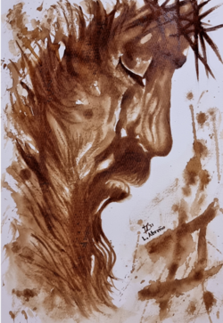 Torn Coffee Art ( Reproduction canvas print )