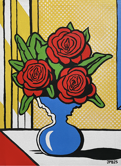 Roses in a Blue Vase