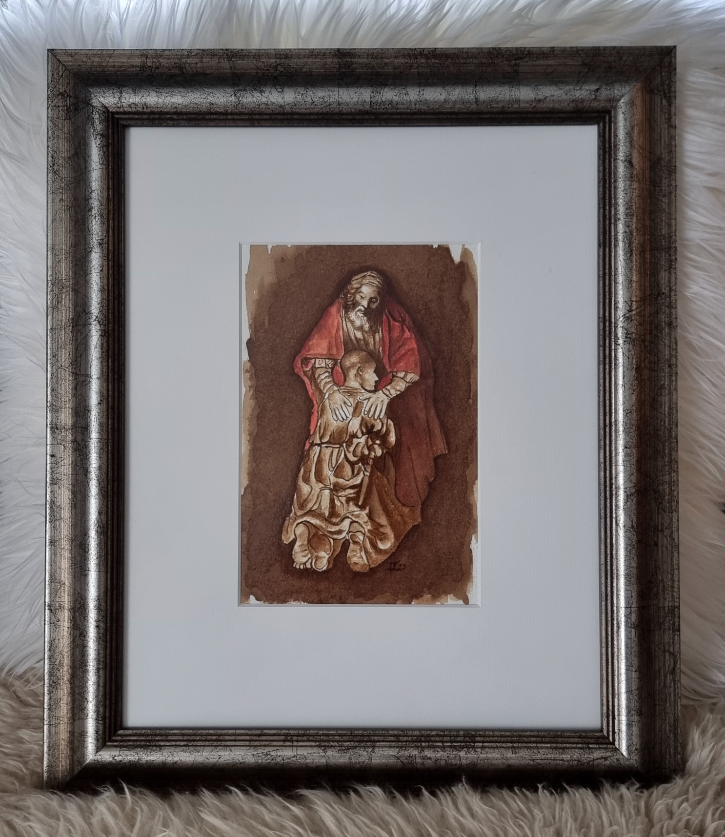 Echoes of Home (Coffee interpretation of Rembrandt’s “Prodigal Son”)